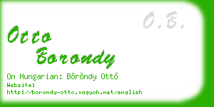 otto borondy business card